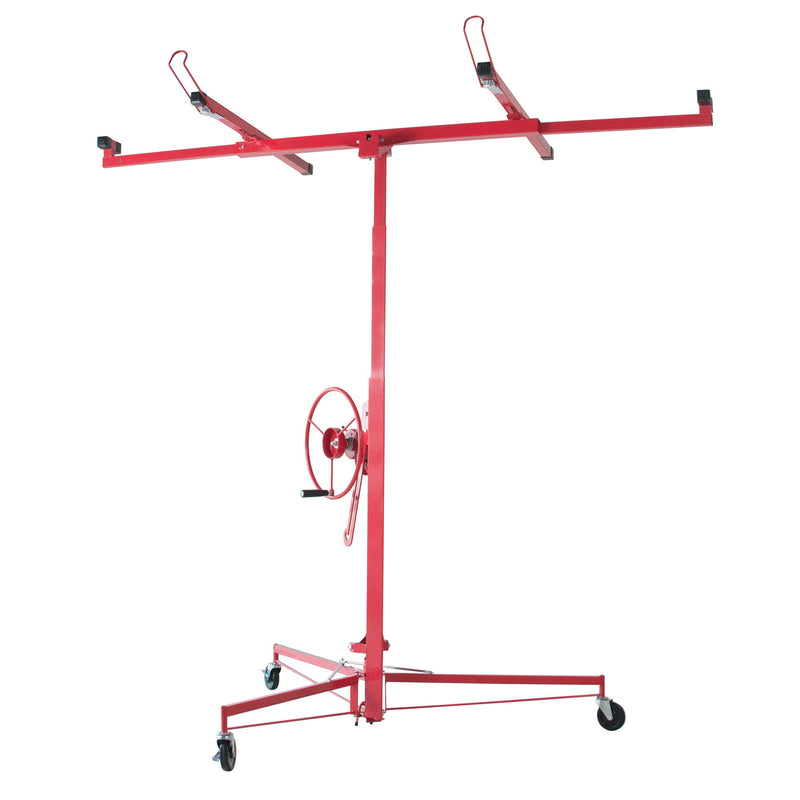 Drywall Panel Lifter Drywall Panel Hoist Jack Lifter Jack Rolling Caster Panel Hoist 11Ft - Red