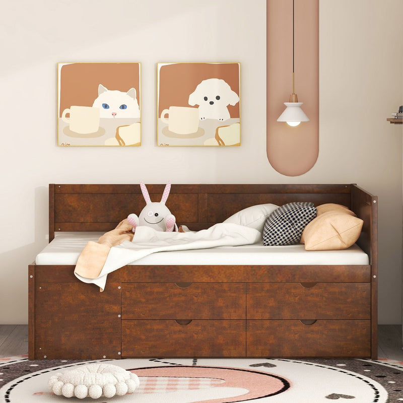 Daybed With Drawers And Shelves