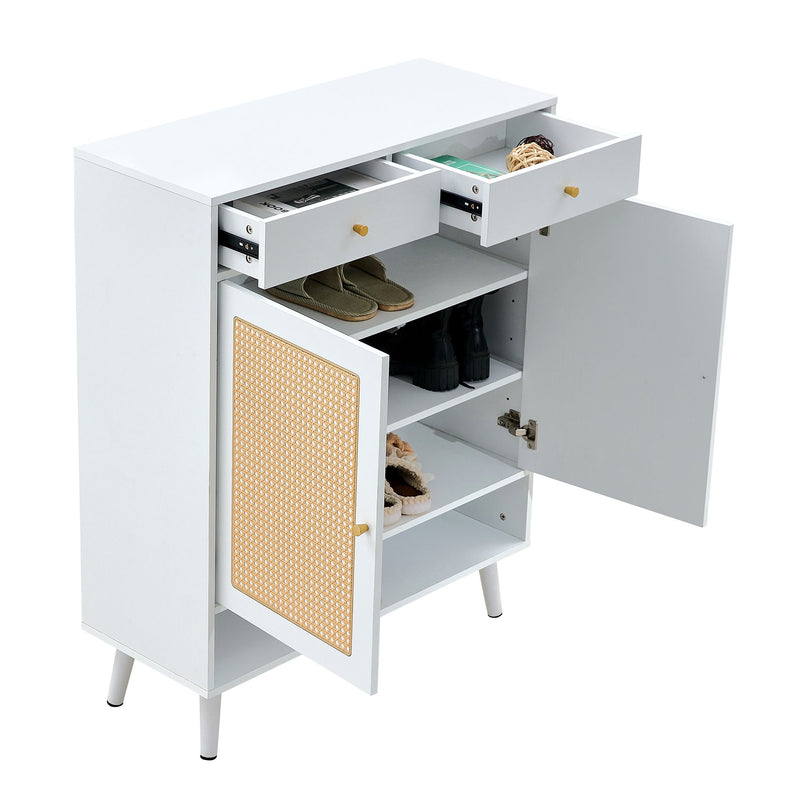 Modern Minimalist Rattan Shoe Cabinet, Elegant Storage Solution