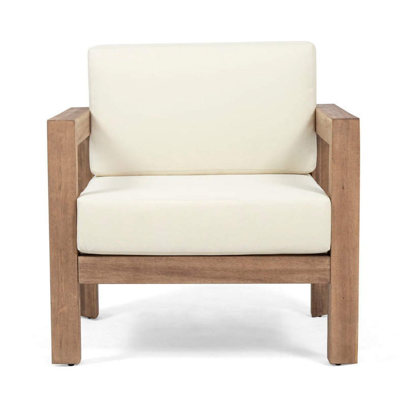 Outdoor Club Chair With Cushion And A Shape Legs - Beige