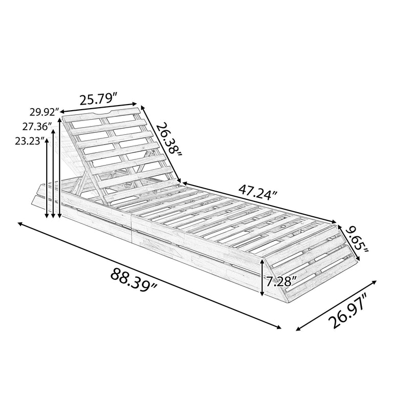 Chaise Lounge Set With 2 Fold Cushion