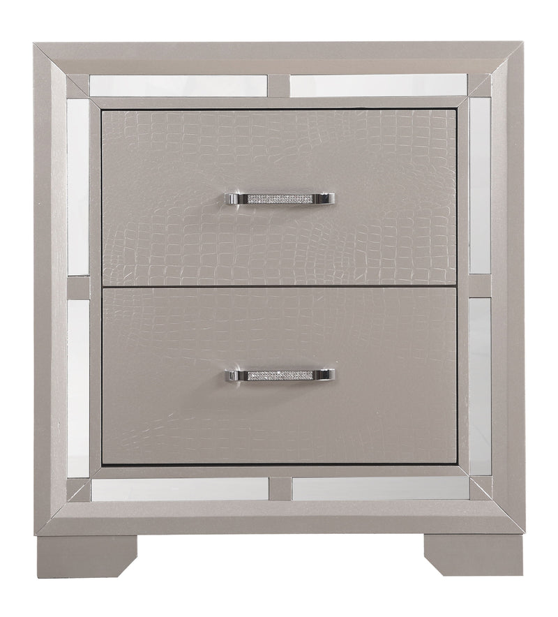 Elegant Nightstand - Silver Champagne
