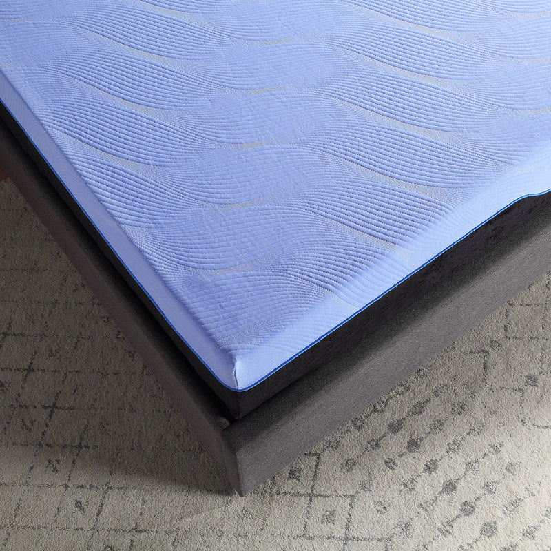 Refresh - 12" Flex Head Latex Foam Hybrid Mattress And Adjustable Base Bundle - Blue - King