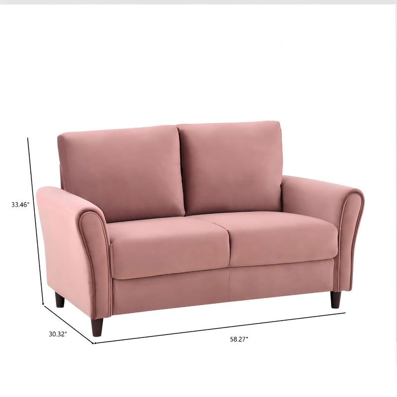 Patricia - Curved Arm Loveseat Sofa