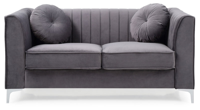 Glam Styled Micro Suede Velvet Loveseat