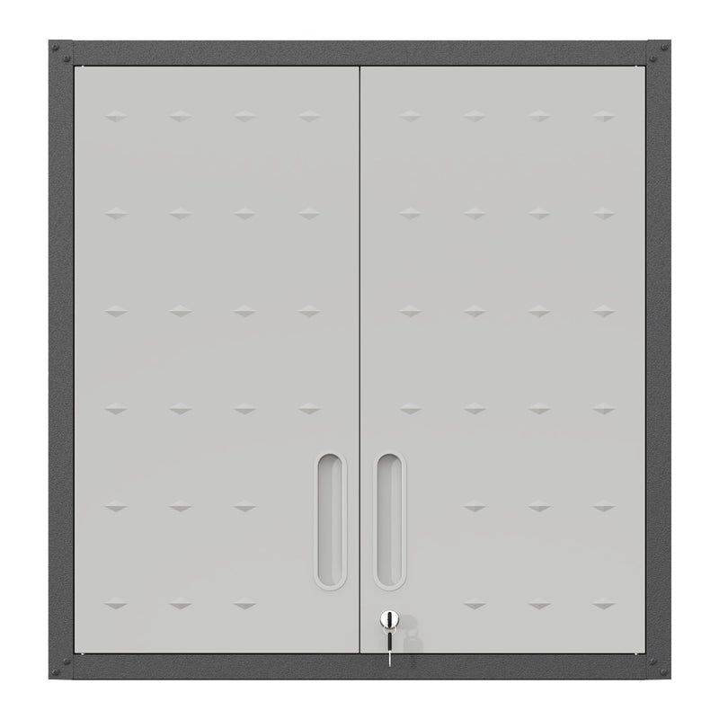 Metal Wall Mounted Tool Storage Cabinet With 2 Locking Doors, Adjustable Shelf, And Drawer