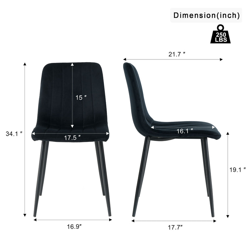 Dining Chair, Modern Kitchen Dining Chair With Cushion Back, Upholstered Side Chair With Coated Metal Legs, Family Kitchen Dining Room And Living Room