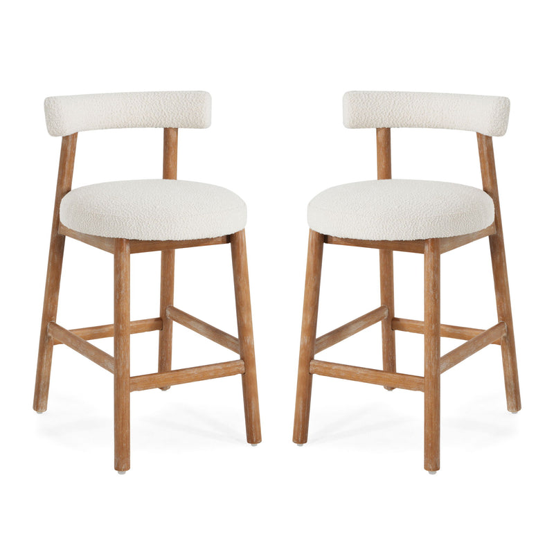Counter Stool For Kitchen, Dining & Cafe (Set of 2) - Natural / Beige