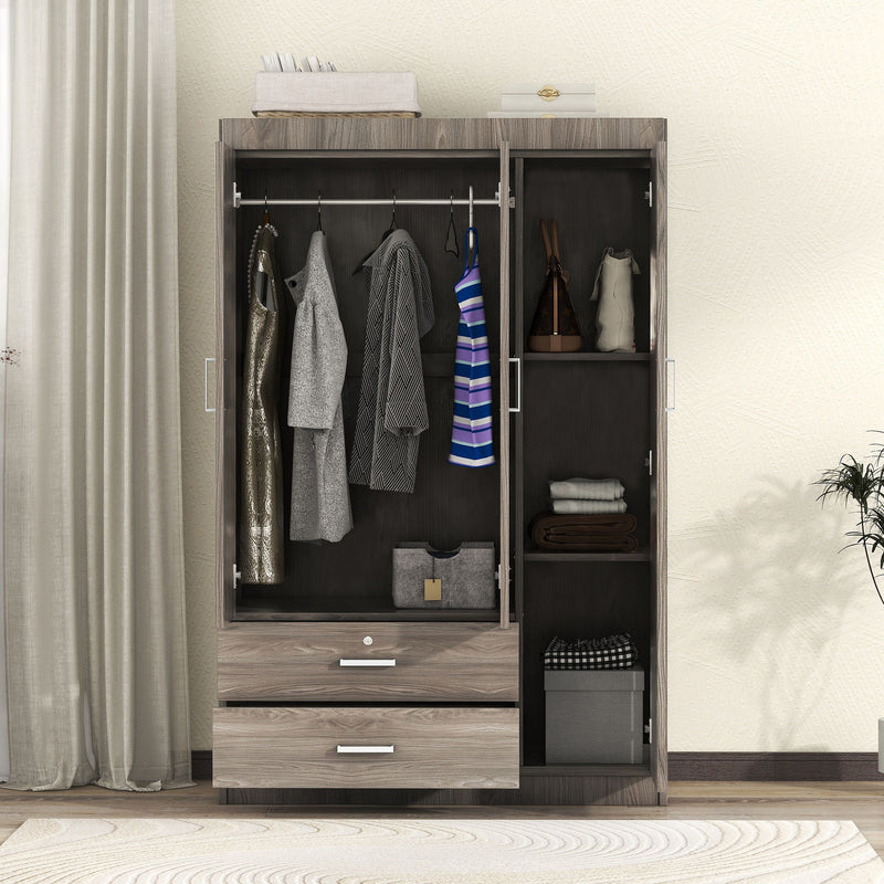 3 Door Wardrobe With 2 Drawers