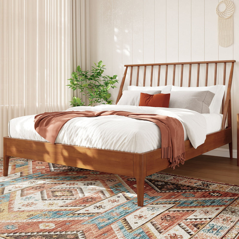 Bohemian Platform Bed With Tall Headboard
