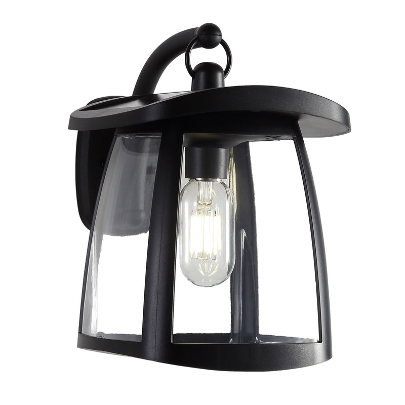 Waterproof Solar Wall Lanterns With 2 Solar Panels, 4 Lighting Modes, Outdoor Hanging Lights - Black