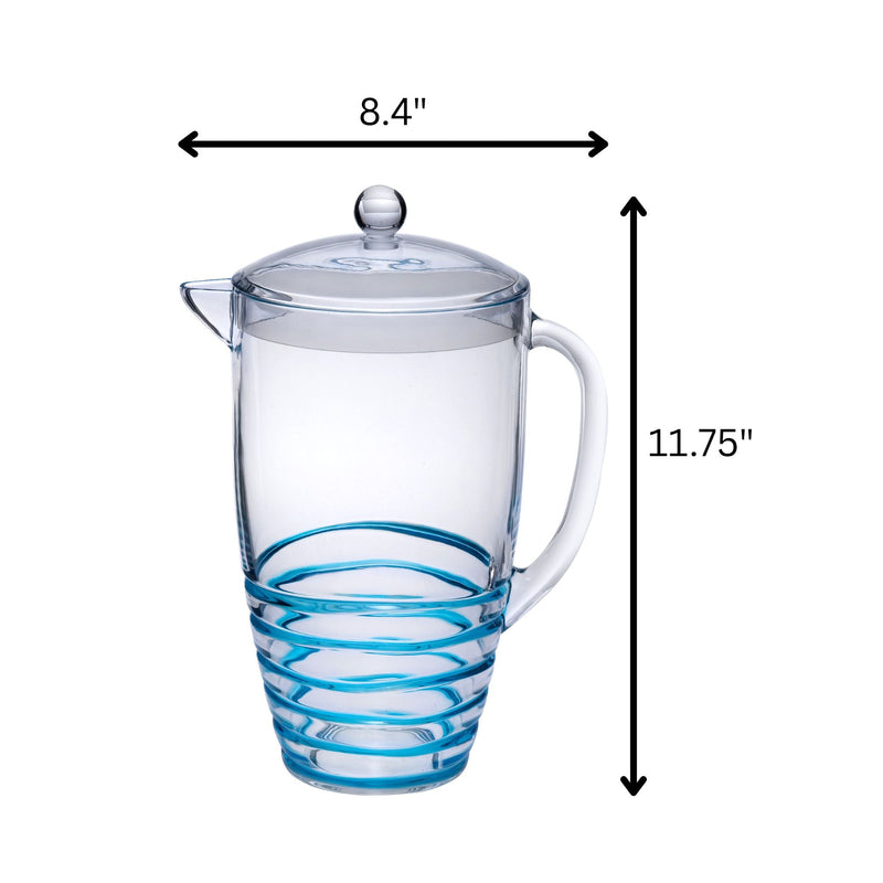 Swirl Unbreakable Plastic Water Pitcher With Lid And Spout
