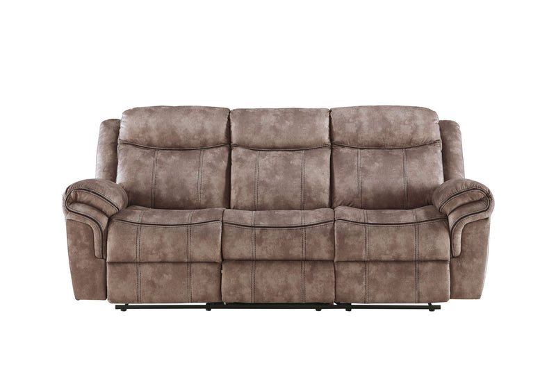 Zubaida - Two Tone Velvet Recliner Sofa With USB Port Drop Down Table