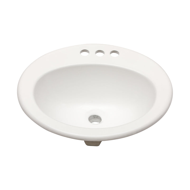20 X 18" Modern Ceramic Oval Undermount Bathroom Sink With 3 Faucet Holes - White