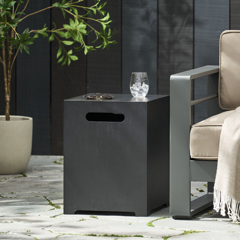 Modern Tank Holder Side Table With Powder Coated Frame