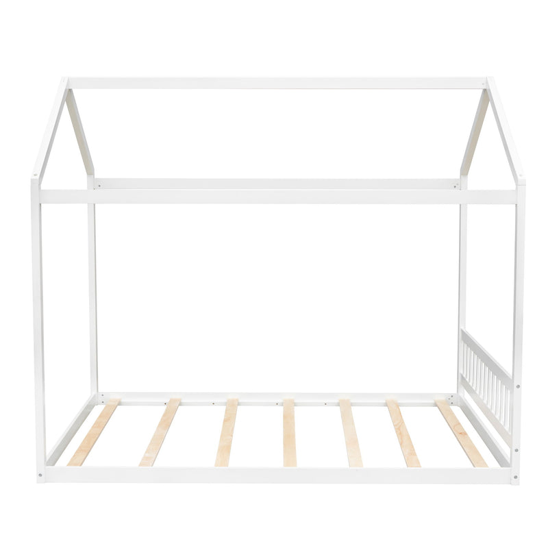 Wooden House Bed With Headboard