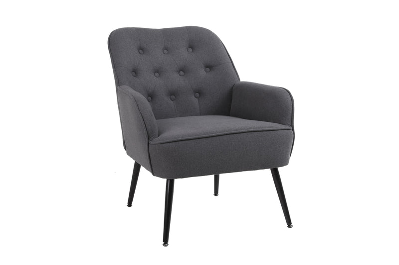 Modern Mid-Century Chair Linen Sherpa Armchair For Living Room