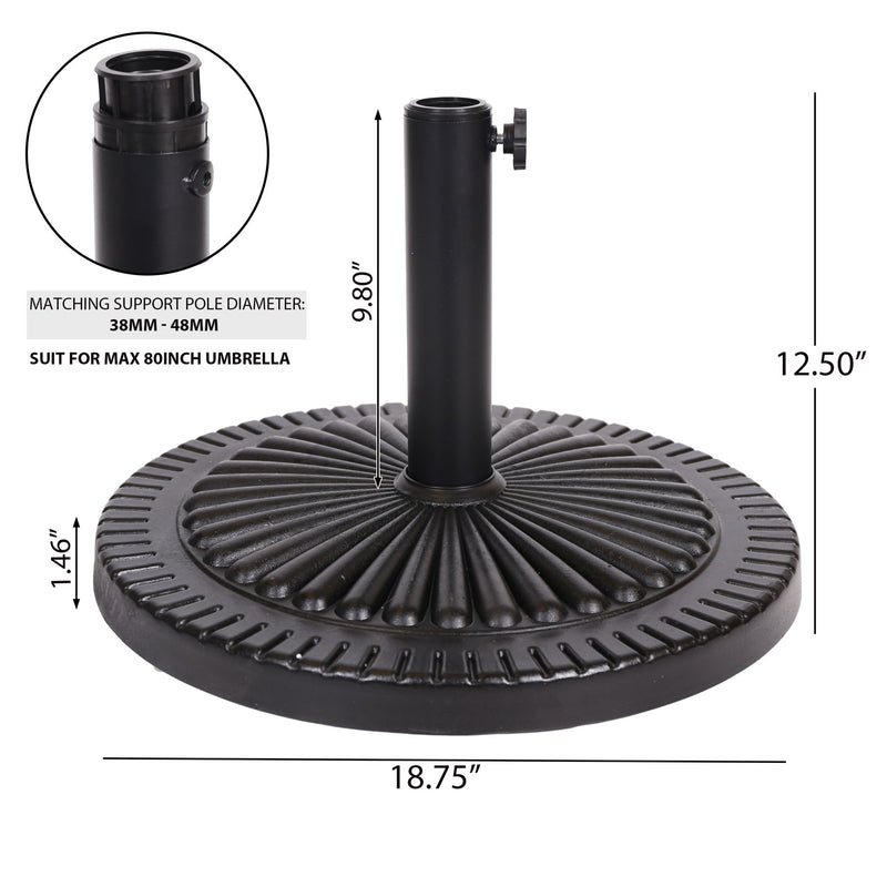 Resin Umbrella Base - Black Rock