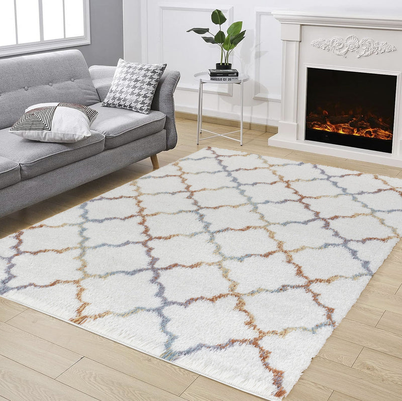 Loft Shag - 7'10" X 9'10" Shaggy Area Rug Polypropylene - Ivory
