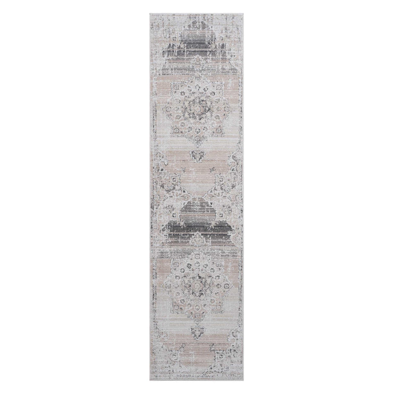 Payas - 2' x 8' Medallion Non-Shedding Stylish And Stain Resistant Area Rug - Cream / Beige