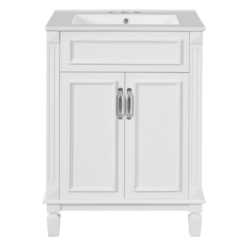 Bathroom Vanity With Top Sink, Cabinet With 2 Soft Closing Doors