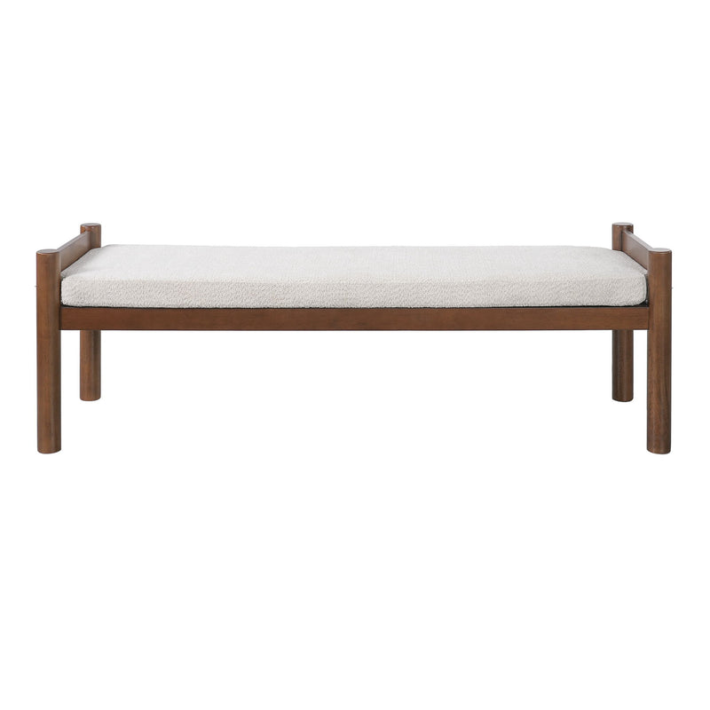 Upholstered Ottoman Bench, Indoor Accent Footrest - Beige
