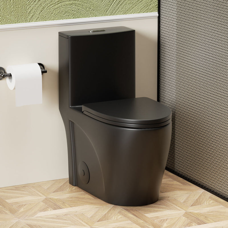 1 Piece Toilet With Tornado Flush, Dual Flush, And ADA Height Comfort Chair