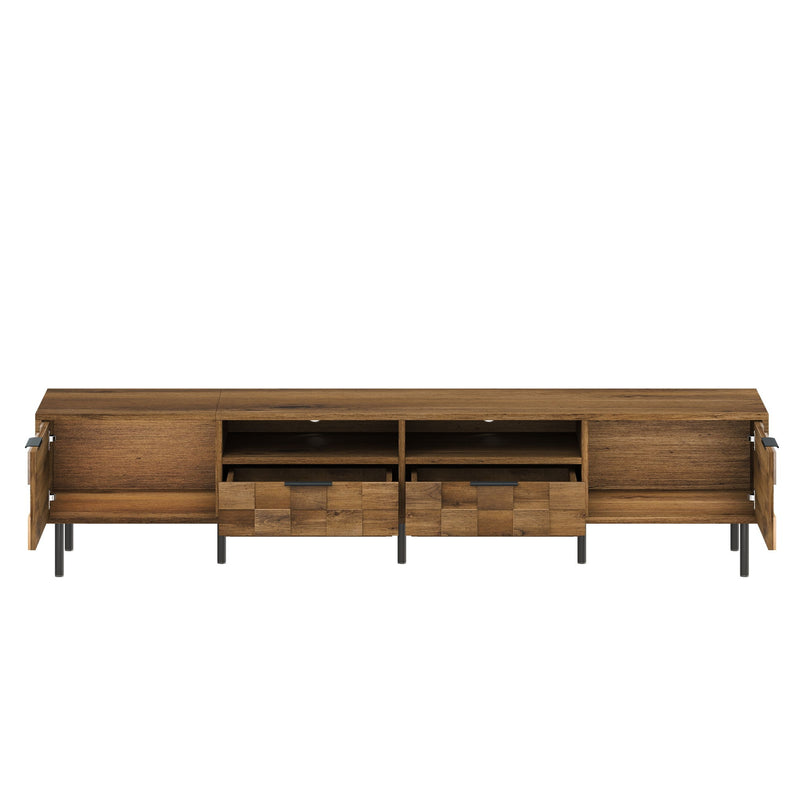 TV Stand With 2 Drawers, Media Console Table, Storage Cabinet With Cable Management