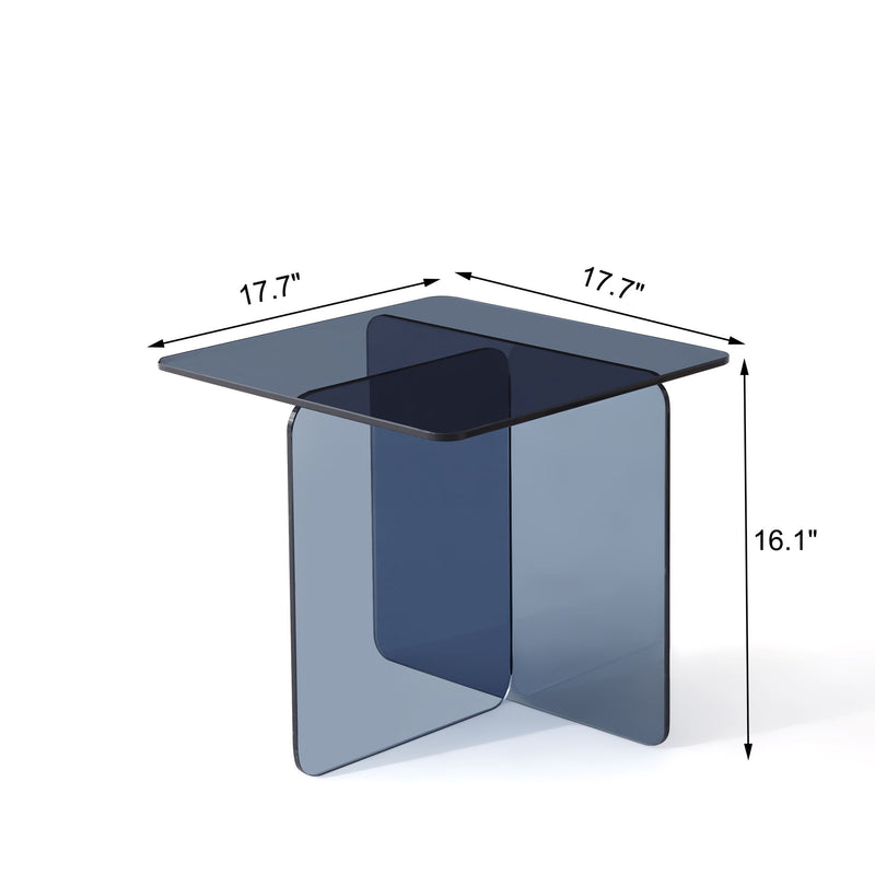 Modern Transparent Tempered Glass Sidetable