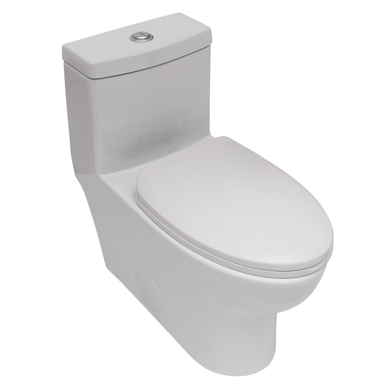 Modern Ceramic 1 Piece Toilet With Dual Flush And Soft Closing Seat - White