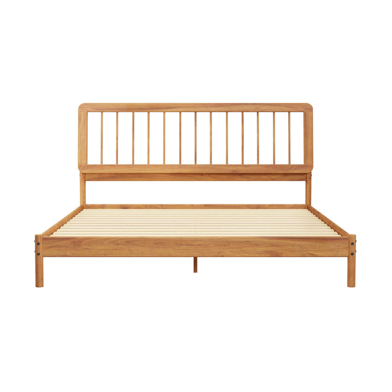 King Spindle Bed Modern - Caramel
