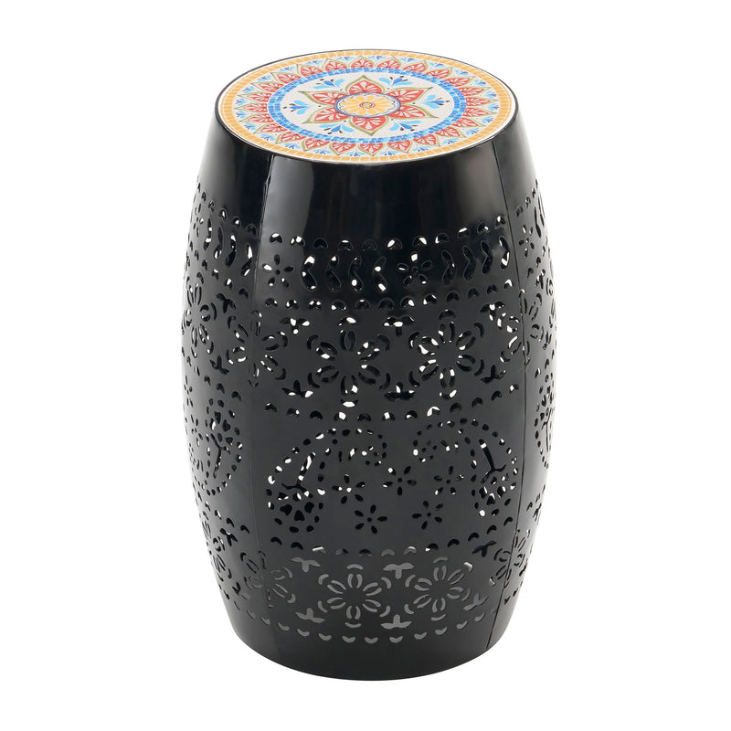 Ruby - Boho Mosaic Side Table With Ceramic Tile Top