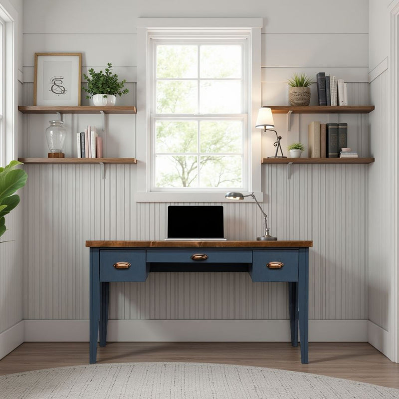 Writing Desk - Blue Denim / Whiskey