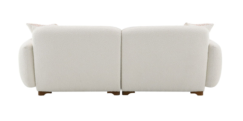Darius - Boucle Sofa With 2 Toss Pillows - Beige