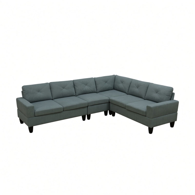 Modular L - Shaped Sectional Sofa 6 Seater 4 Piece Couch With Chaise
