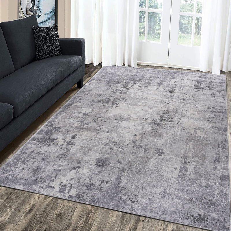 Marfi - 6' X 9' Abstract Area Rug - Light Gray