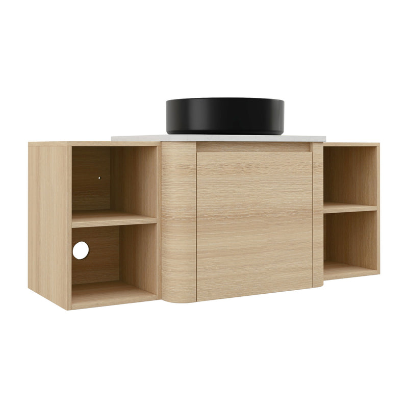 Mounted Bathroom Vanity With Art Sink, 2 Storage Shelves, Soft Close Door