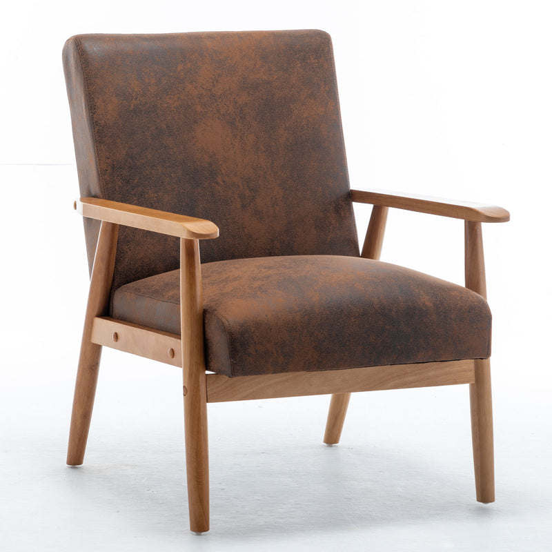 Wide Arm Chair - Light Brown
