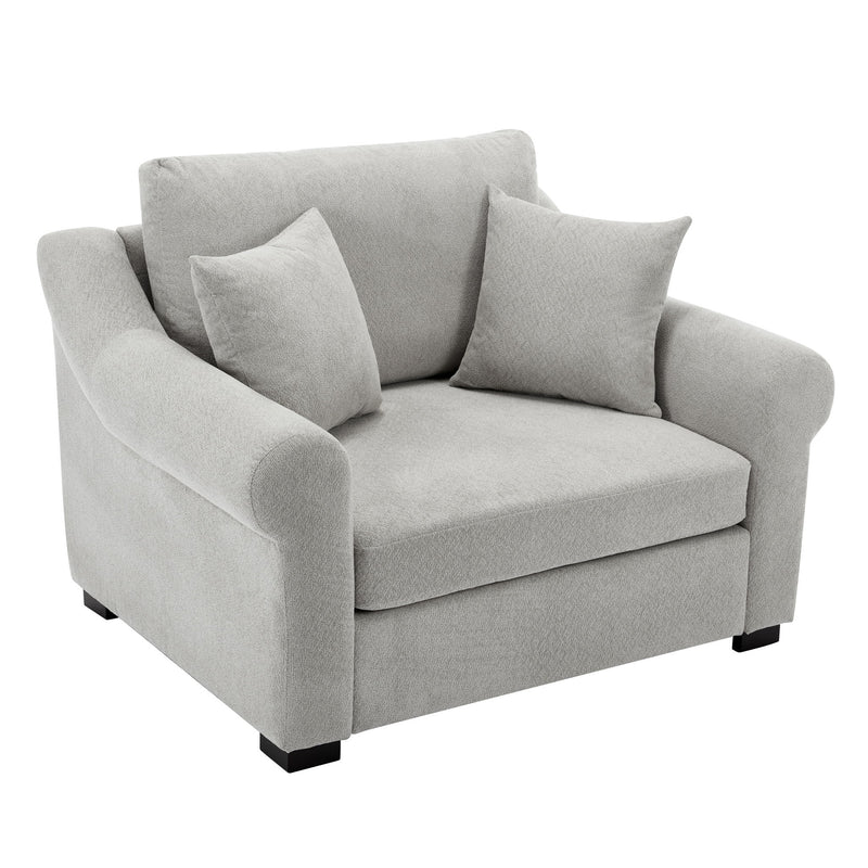 Modern Chenille Oversized Armchair, Chair And A Half, Single Sofa