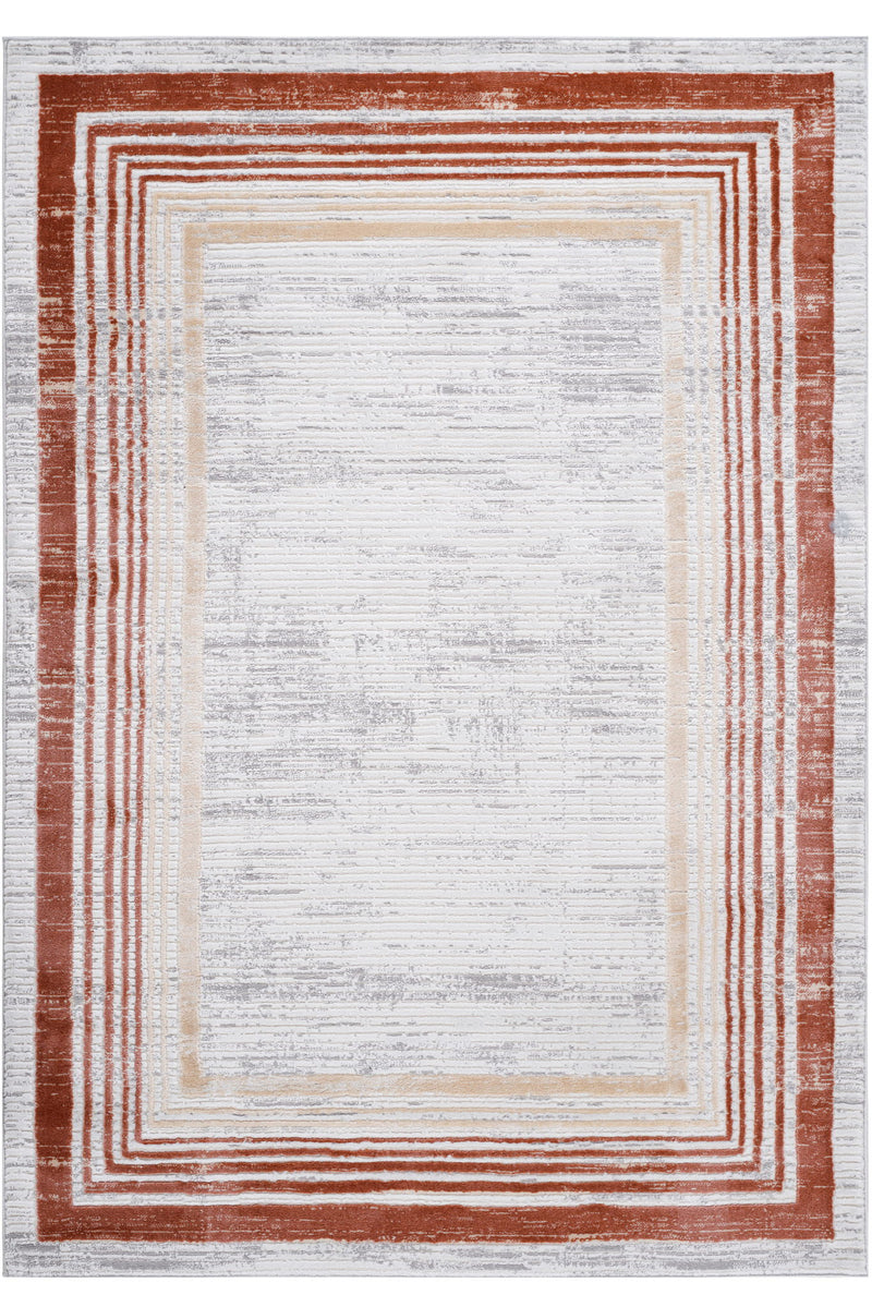 Marfi - 6' X 9' Bordered Area Rug - Brown / Ivory