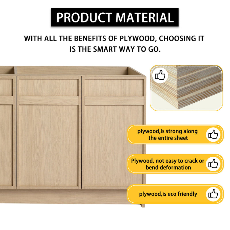 Freestanding Bathroom Vanity With Resin Sink & Soft Close Cabinet Doors