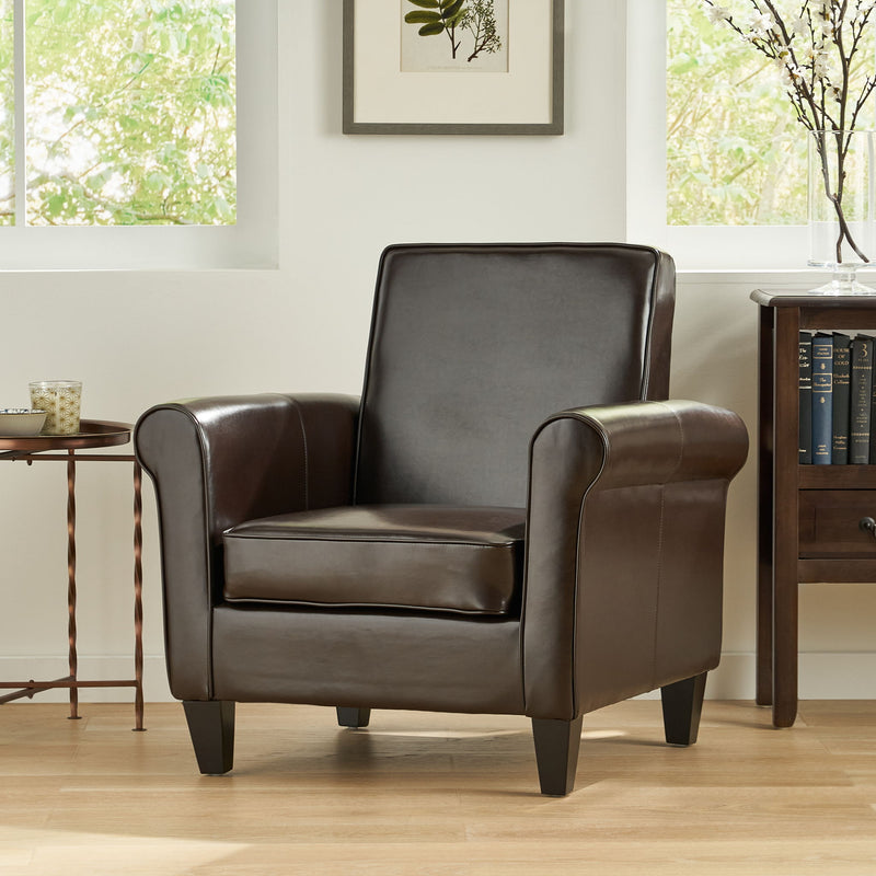 Hollister - Club Chair With Birch Legs - Brown