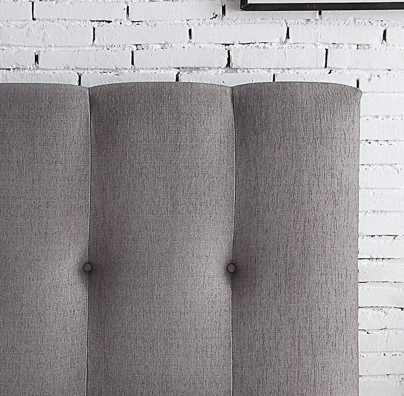 Bridgevine Home - Queen Size Tufted Upholstered Headboard With Nailhead Trim - Gray