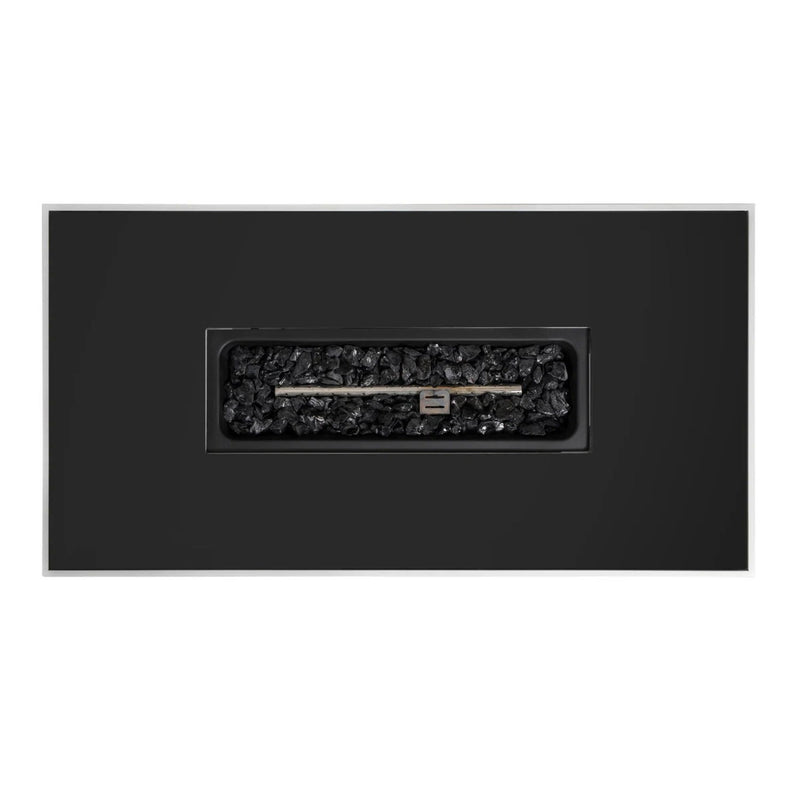 Outdoor 43" Rectangular Fire Pit Table With Adjustable Flame Control - White