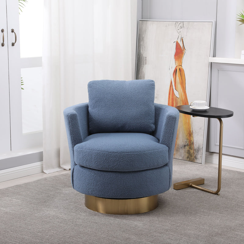Teddy Swivel Barrel Chair For Bedroom Comfy With Base