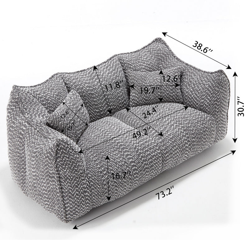 Comfortable Dual Beanbag Chair With High Resilience Foam Core For 2 People