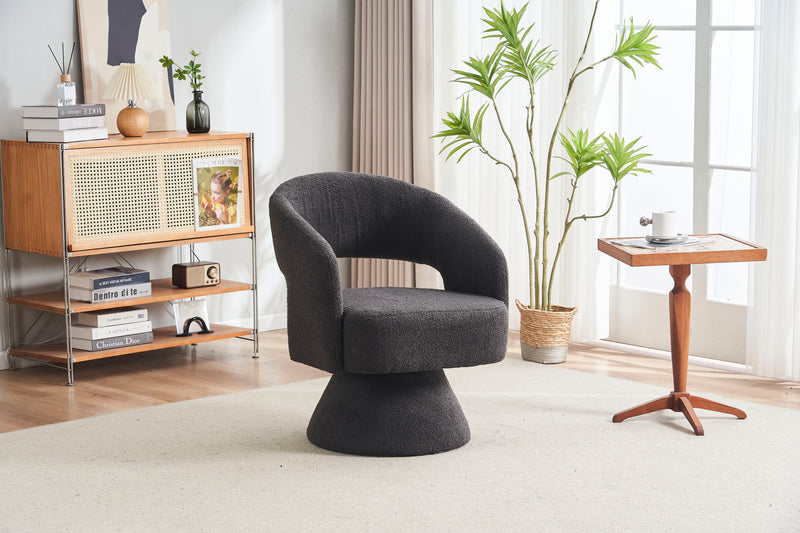 Round Barrel Swivel Accent Chair Armchair For Living Room