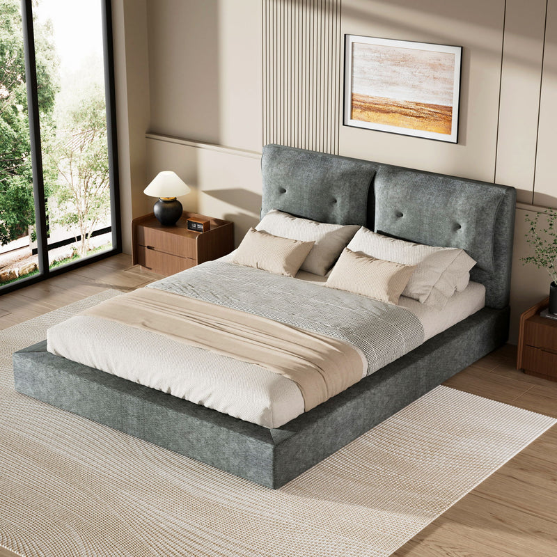 Airframe - Upholstered Bed Frame With Double Layered Upholstered Headboard