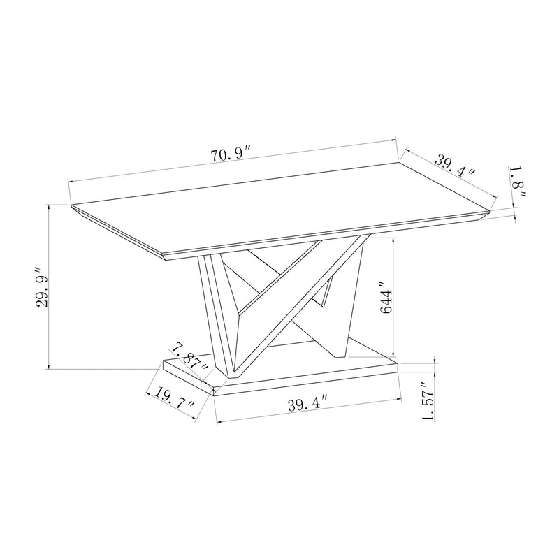 Caroline - Dining Table - Gray