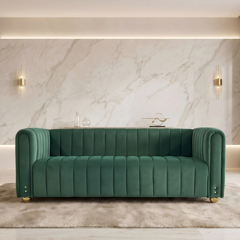 Sofa With Vertical Stripes & Accents